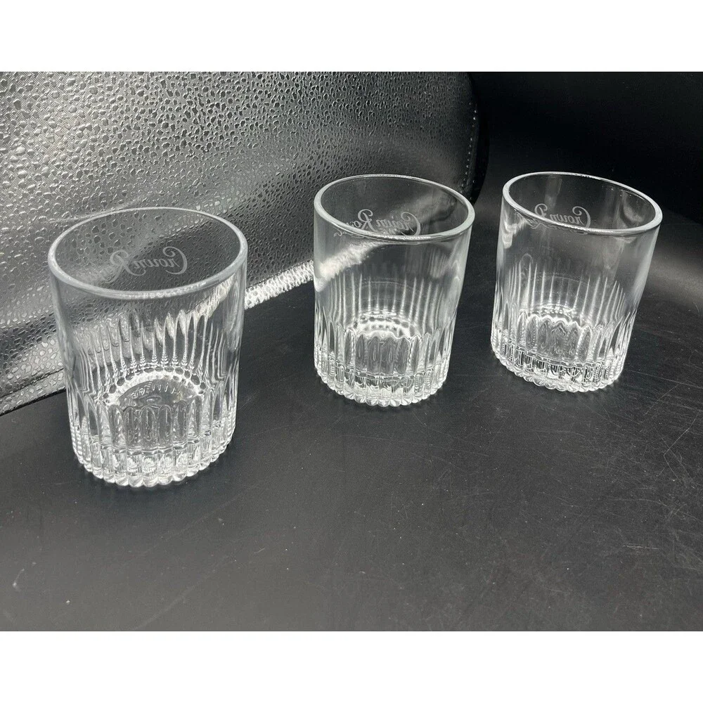 Authentic Crown Royal Low Ball Whiskey Rocks Glass Tumblers Set of 5 - 3.5